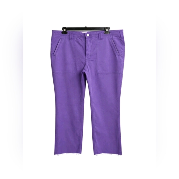 Anthropologie Pilcro The Yaya Crop Flare Pants Purple Size 31 - Picture 2 of 4